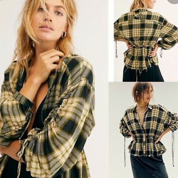 Free People Pacific Dawn Plaid Shirt - Picture 2 of 6